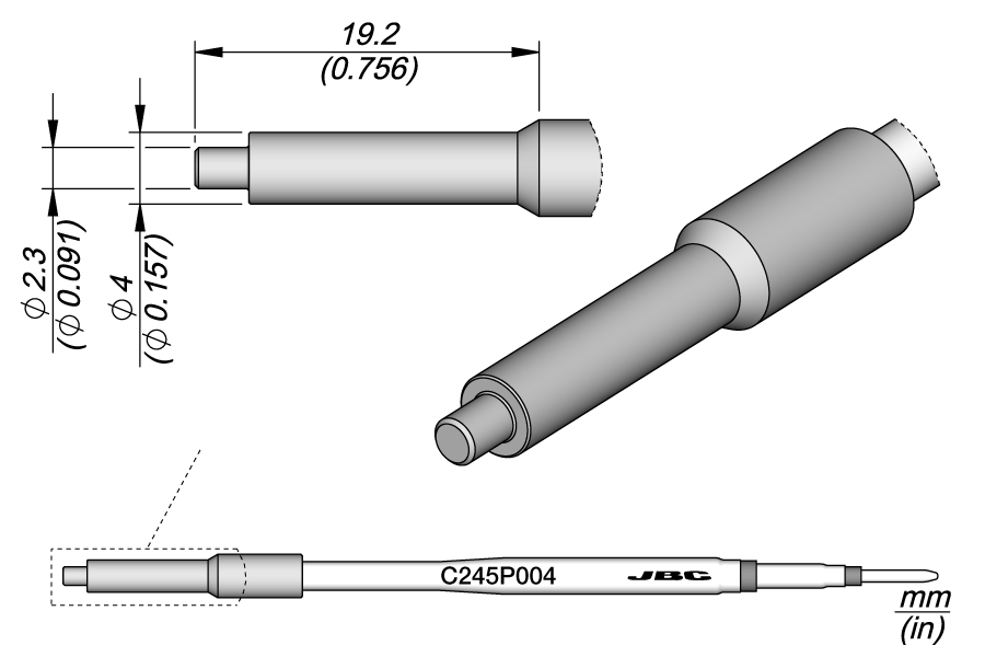 C245P004 - Pin / Connector Cartridge Ø 2.3